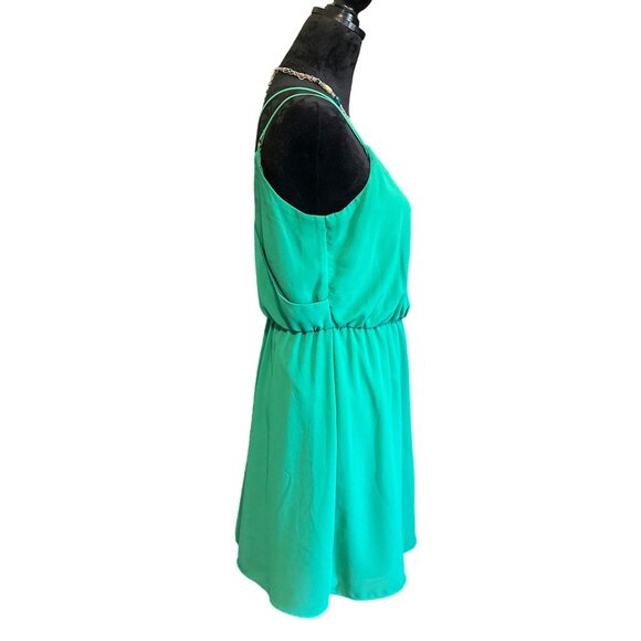 💖A. Byer Green Sleeveless Dress M Polyester - Picture 2 of 8